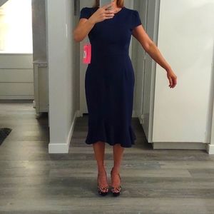 Betsy Johnson ruffled bottom navy blue dress.